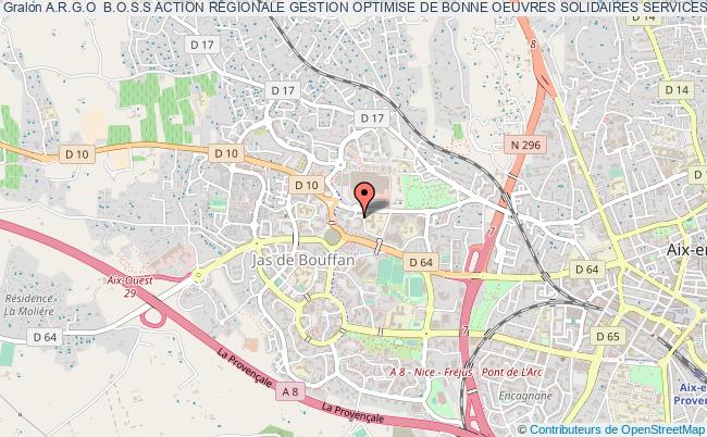 plan association A.r.g.o  B.o.s.s Action Regionale Gestion Optimise De Bonne Oeuvres Solidaires Services Aix-en-Provence