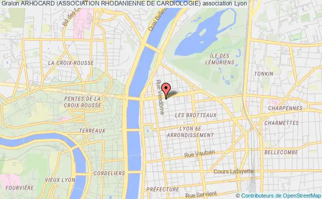 plan association Arhocard (association Rhodanienne De Cardiologie) Lyon 6e Arrondissement