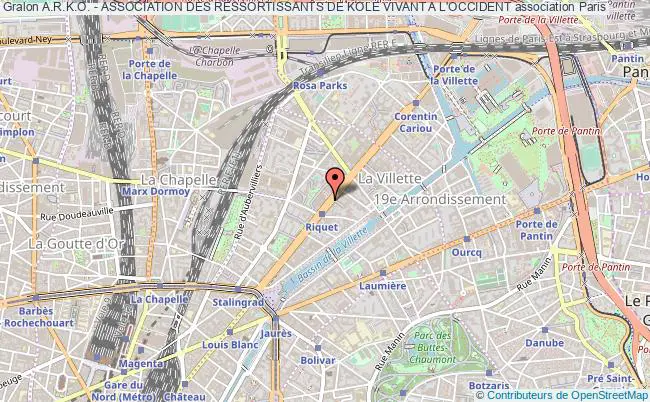 plan association A.r.k.o. - Association Des Ressortissants De Kole Vivant A L'occident Paris