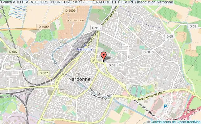 plan association Arlitea (ateliers D'ecriture : Art - Litterature Et Theatre) Narbonne