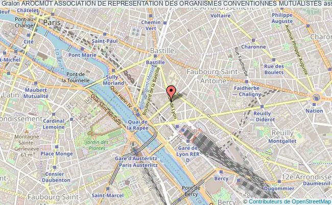 plan association Arocmut Association De Representation Des Organismes Conventionnes Mutualistes Paris cedex 12