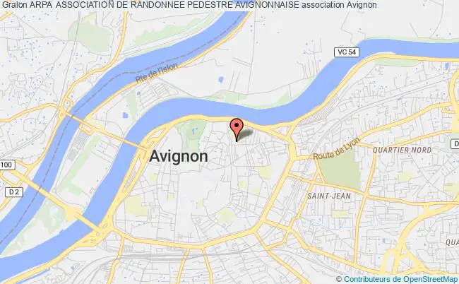 plan association Arpa  Association De Randonnee Pedestre Avignonnaise Avignon