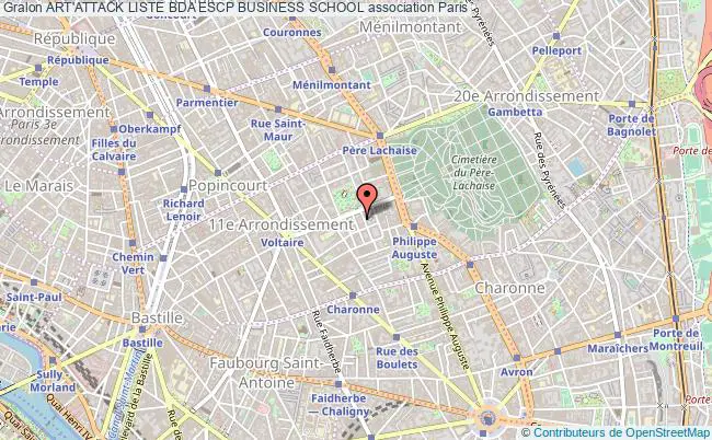 plan association Art'attack Liste Bda Escp Business School Paris