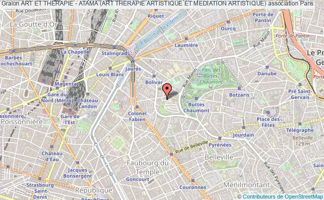 plan association Art Et Therapie - Atama (art Therapie Artistique Et Mediation Artistique) Paris 19e