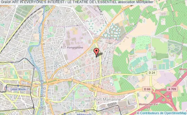 plan association Art In Everyone's Interest / Le Theatre De L'essentiel Montpellier