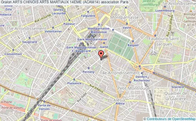 plan association Arts Chinois Arts Martiaux 14Ème (acam14) Paris