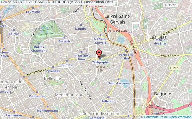 plan association Arts Et Vie Sans Frontieres (a.v.s.f.) Paris