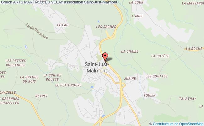 plan association Arts Martiaux Du Velay Saint-Just-Malmont