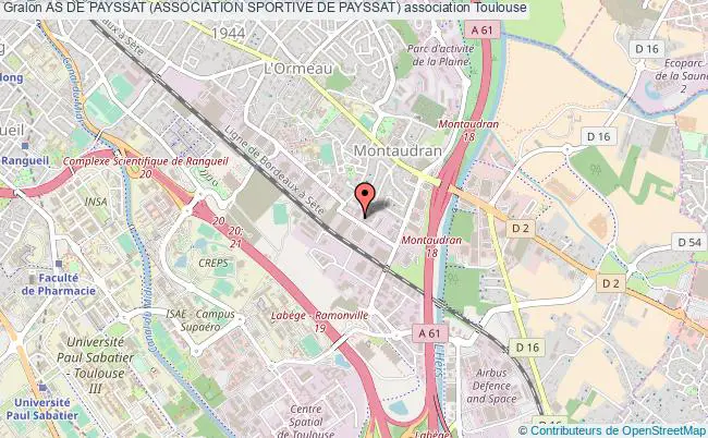 plan association As De Payssat (association Sportive De Payssat) Toulouse