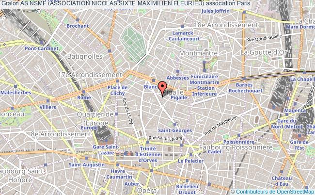 plan association As Nsmf (association Nicolas Sixte Maximilien Fleurieu) Paris