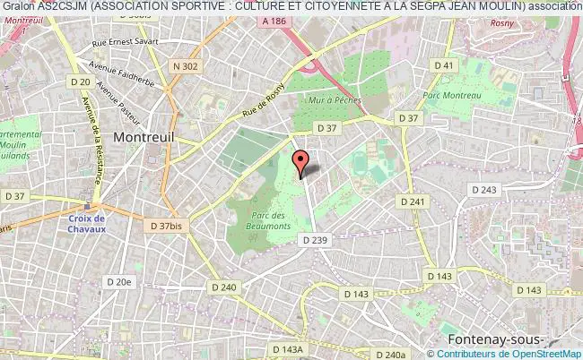 plan association As2csjm (association Sportive : Culture Et Citoyennete A La Segpa Jean Moulin) Montreuil