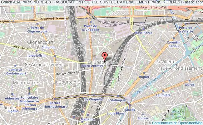 plan association Asa Paris Nord-est (association Pour Le Suivi De L'amenagement Paris Nord-est) Paris