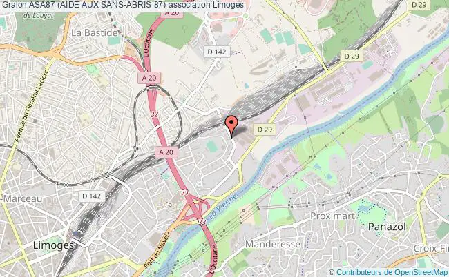 plan association Asa87 (aide Aux Sans-abris 87) Limoges