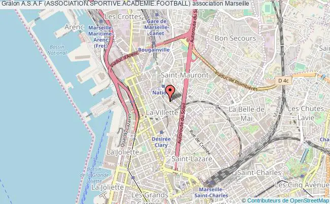 plan association A.s.a.f (association.sportive.academie.football) Marseille