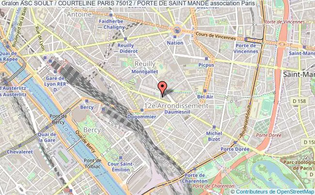 plan association Asc Soult / Courteline Paris 75012 / Porte De Saint MandÉ Paris