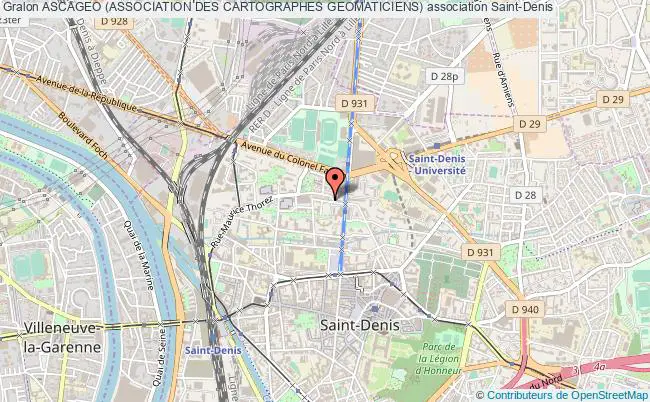 plan association Ascageo (association Des Cartographes Geomaticiens) Saint-Denis