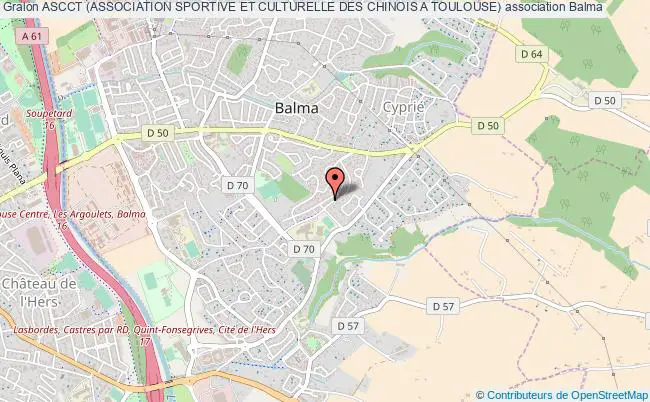 plan association Ascct (association Sportive Et Culturelle Des Chinois A Toulouse) Balma