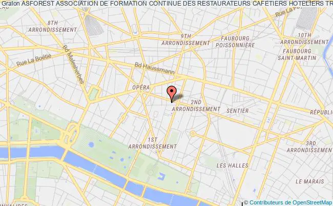 plan association Asforest Association De Formation Continue Des Restaurateurs Cafetiers Hoteliers Traiteurs Paris 2e