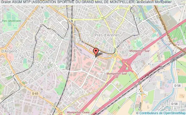 plan association Asgm Mtp (association Sportive Du Grand Mail De Montpellier) Montpellier
