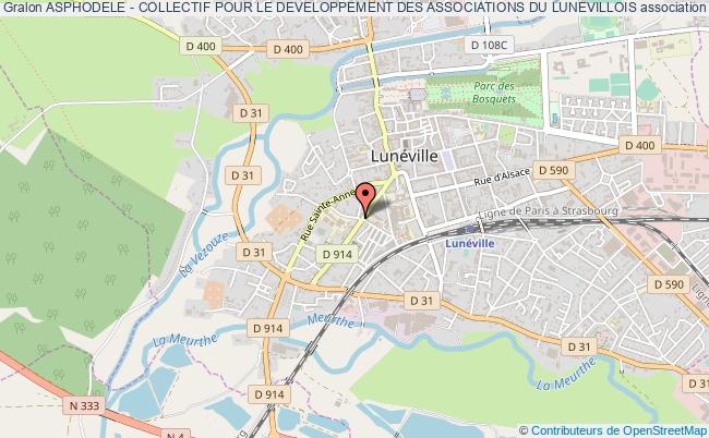 plan association Asphodele - Collectif Pour Le Developpement Des Associations Du Lunevillois Lunéville