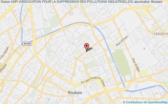 plan association Aspi (association Pour La Suppression Des Pollutions Industrielles) Roubaix