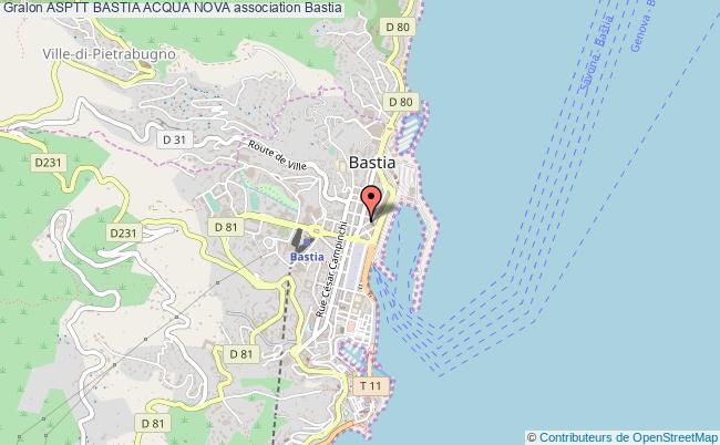 plan association Asptt Bastia Acqua Nova Bastia