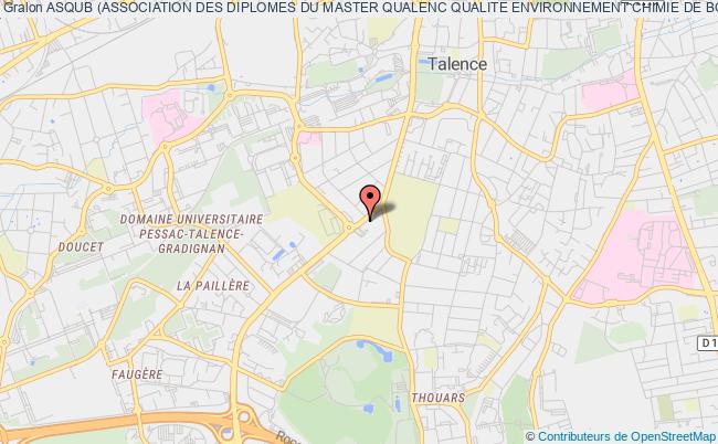 plan association Asqub (association Des Diplomes Du Master Qualenc Qualite Environnement Chimie De Bordeaux) Talence