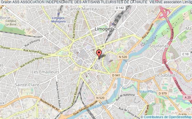 plan association Ass Association Independante Des Artisans Fleuristes De La Haute  Vienne Limoges