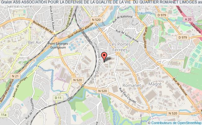 plan association Ass Association Pour La Defense De La Qualite De La Vie  Du Quartier Romanet Limoges Limoges