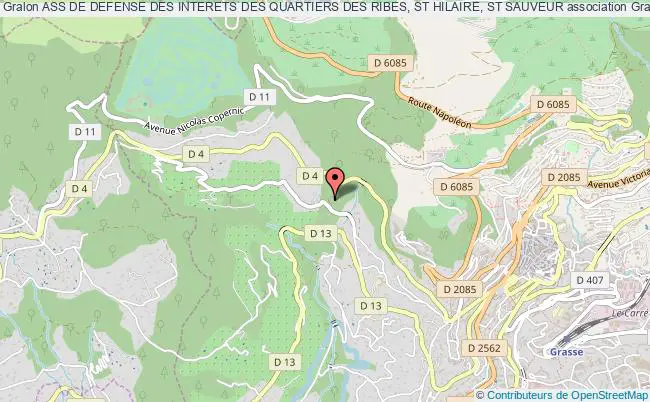 plan association Ass De Defense Des Interets Des Quartiers Des Ribes, St Hilaire, St Sauveur Grasse