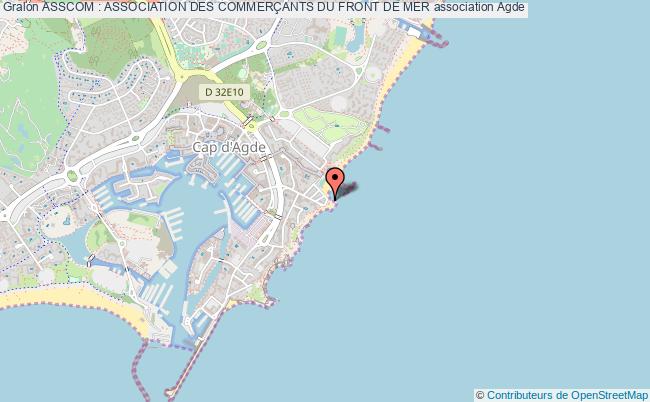 plan association Asscom : Association Des CommerÇants Du Front De Mer Grau d'Agde