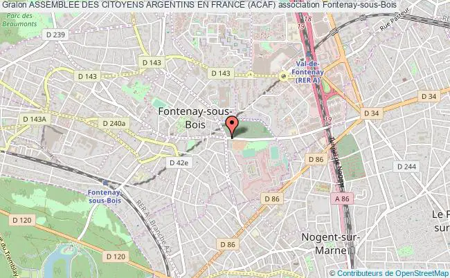 plan association Assemblee Des Citoyens Argentins En France (acaf) Fontenay-sous-Bois