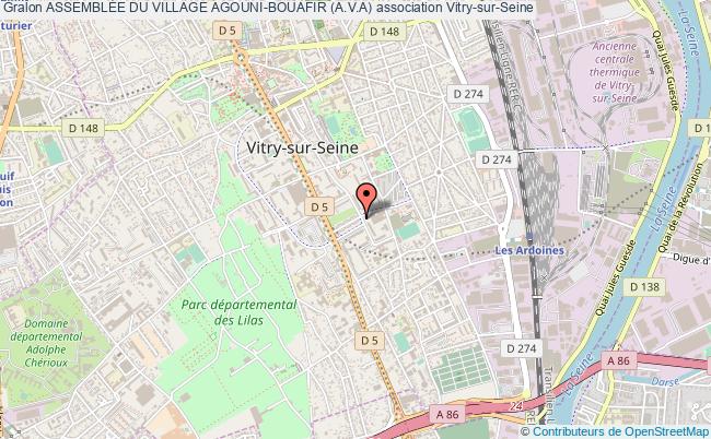 plan association AssemblÉe Du Village Agouni-bouafir (a.v.a) Vitry-sur-Seine