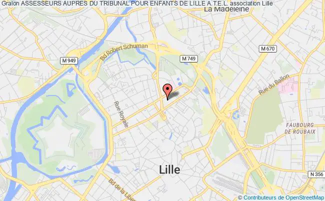 plan association Assesseurs Aupres Du Tribunal Pour Enfants De Lille A.t.e.l. Lille