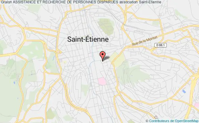 plan association Assistance Et Recherche De Personnes Disparues Saint-Étienne