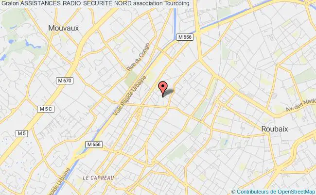 plan association Assistances Radio Securite Nord Tourcoing