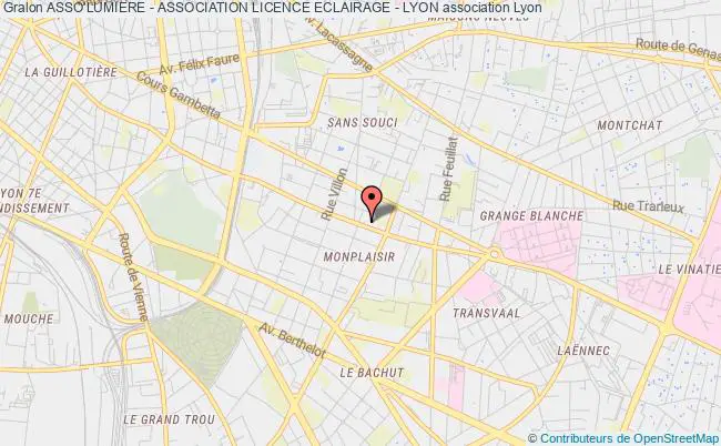 plan association Asso'lumiere - Association Licence Eclairage - Lyon Lyon cedex 08