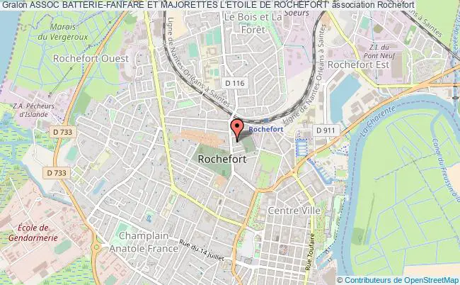 plan association Assoc Batterie-fanfare Et Majorettes L'etoile De Rochefort' Rochefort