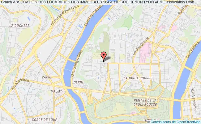 plan association Assocation Des Locataires Des Immeubles 104 A 110 Rue Henon Lyon 4eme Lyon