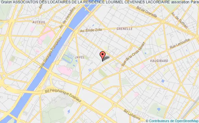 plan association Associaiton Des Locataires De La Residence Lourmel Cevennes Lacordaire Paris