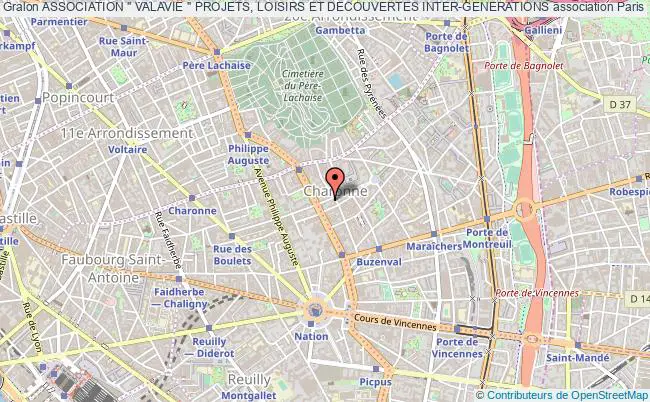 plan association Association " Valavie " Projets, Loisirs Et Decouvertes Inter-generations Paris