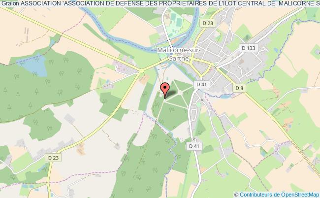 plan association Association 'association De Defense Des Proprietaires De L'ilot Central De  Malicorne Sur Sarthe'. Malicorne-sur-Sarthe