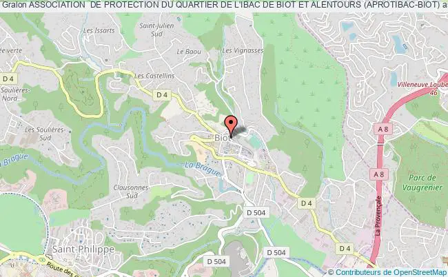 plan association Association  De Protection Du Quartier De L'ibac De Biot Et Alentours (aprotibac-biot) Biot