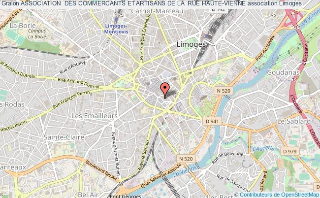 plan association Association  Des Commercants Et Artisans De La  Rue Haute-vienne Limoges
