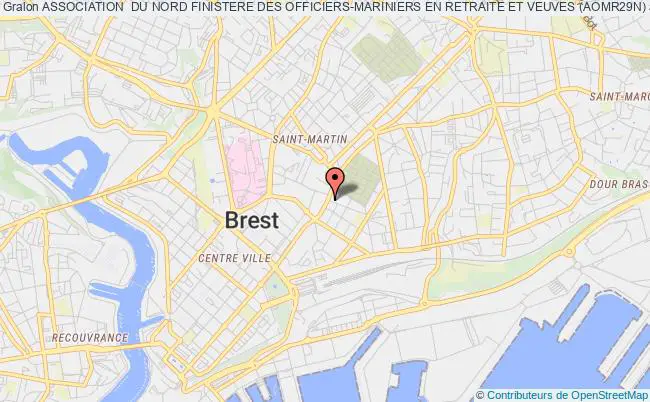 plan association Association  Du Nord Finistere Des Officiers-mariniers En Retraite Et Veuves (aomr29n) Brest cedex 9