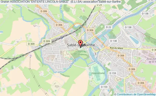 plan association Association 'entente Lincoln-sable'  (e.li.sa) Sablé-sur-Sarthe