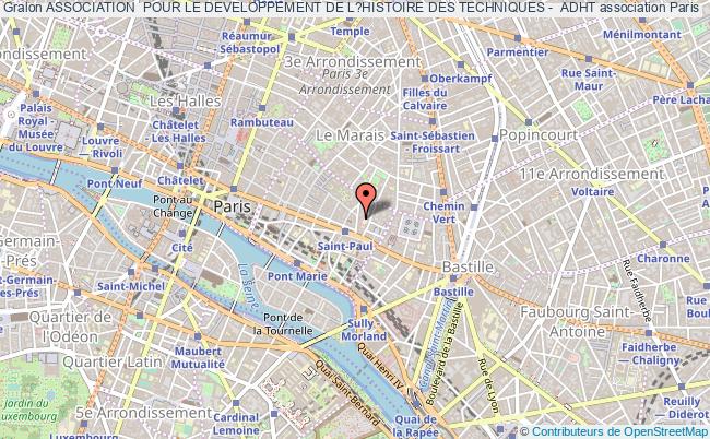 plan association Association  Pour Le Developpement De L?histoire Des Techniques -  Adht Paris