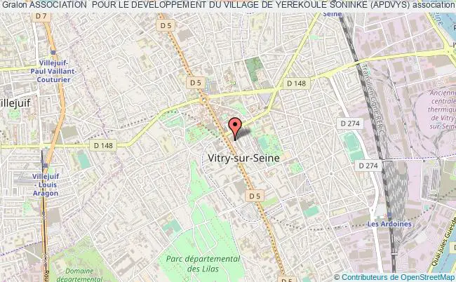 plan association Association  Pour Le Developpement Du Village De Yerekoule Soninke (apdvys) Vitry-sur-Seine