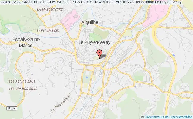 plan association Association "rue Chaussade : Ses Commercants Et Artisans" Le Puy-en-Velay