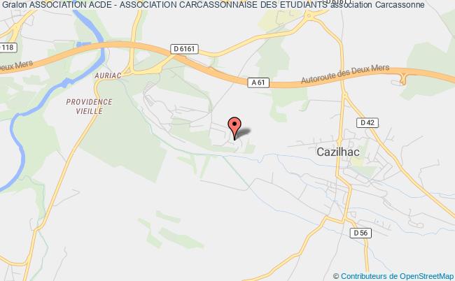 plan association Association Acde - Association Carcassonnaise Des Etudiants Carcassonne